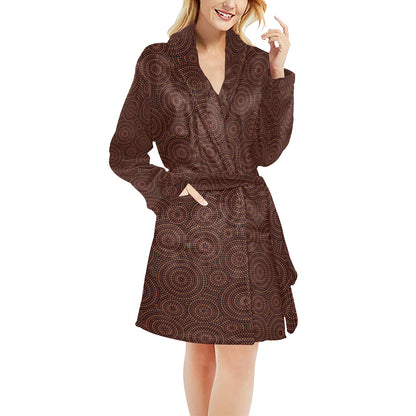 Aboriginal Pattern Print Design 02 Women's Fleece Robe
