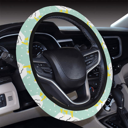 Goose Print Design LKS404 Steering Wheel Cover with Elastic Edge