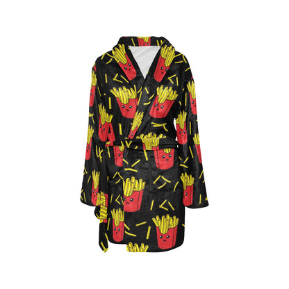 French Fried Pattern Print Design 03 Women's Fleece Robe