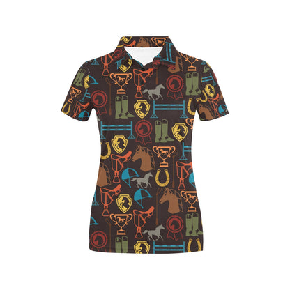 Equestrian Equipment Horse Colorful Women's Polo Shirt