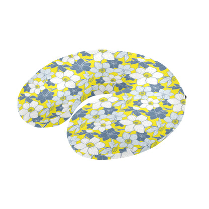Daffodils Pattern Print Design 01 U-Shaped Travel Neck Pillow