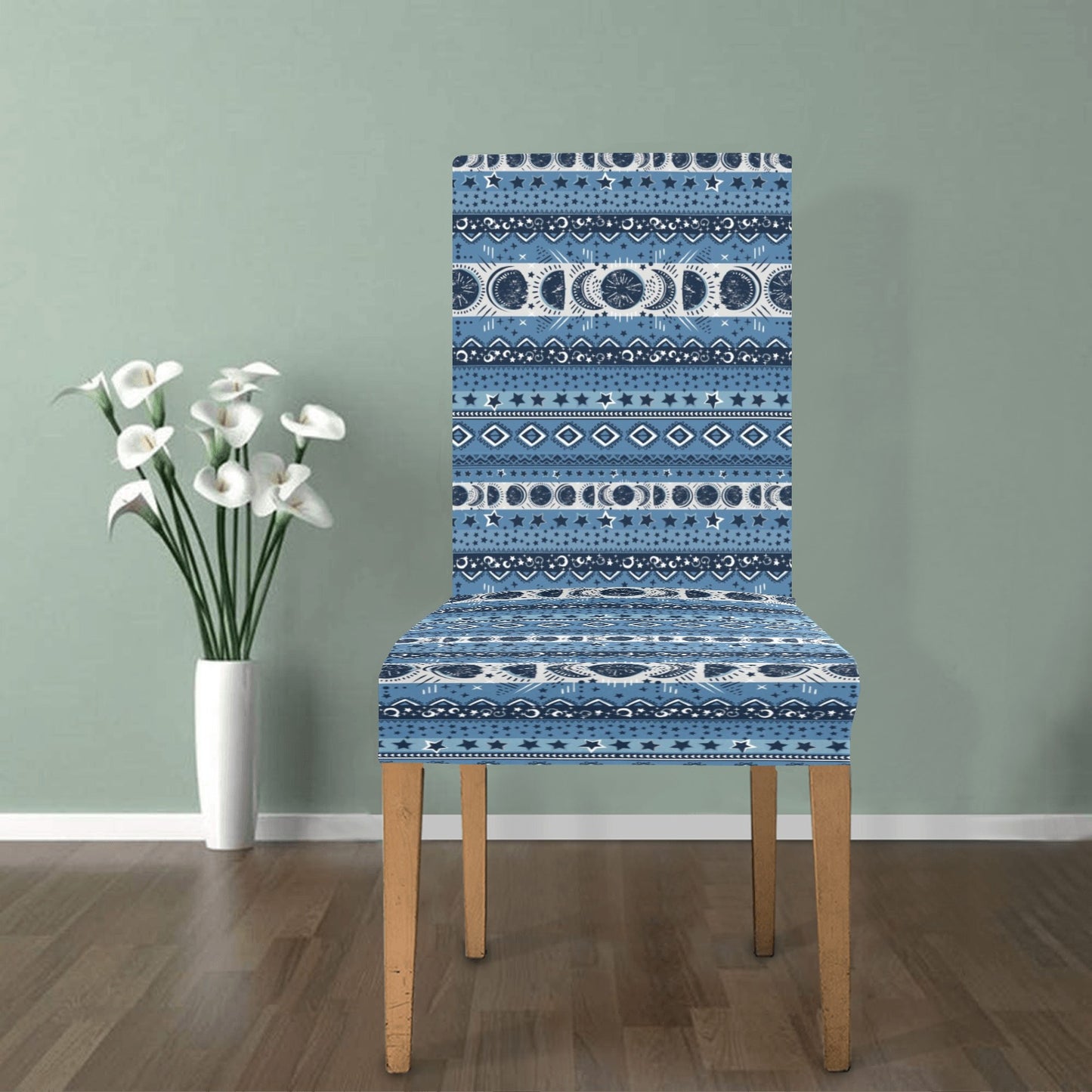 Sun Moon Pattern Print Design LKS306 Dining Chair Slipcover
