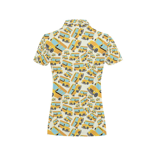 School Bus Print Design LKS301 Women's Polo Shirt