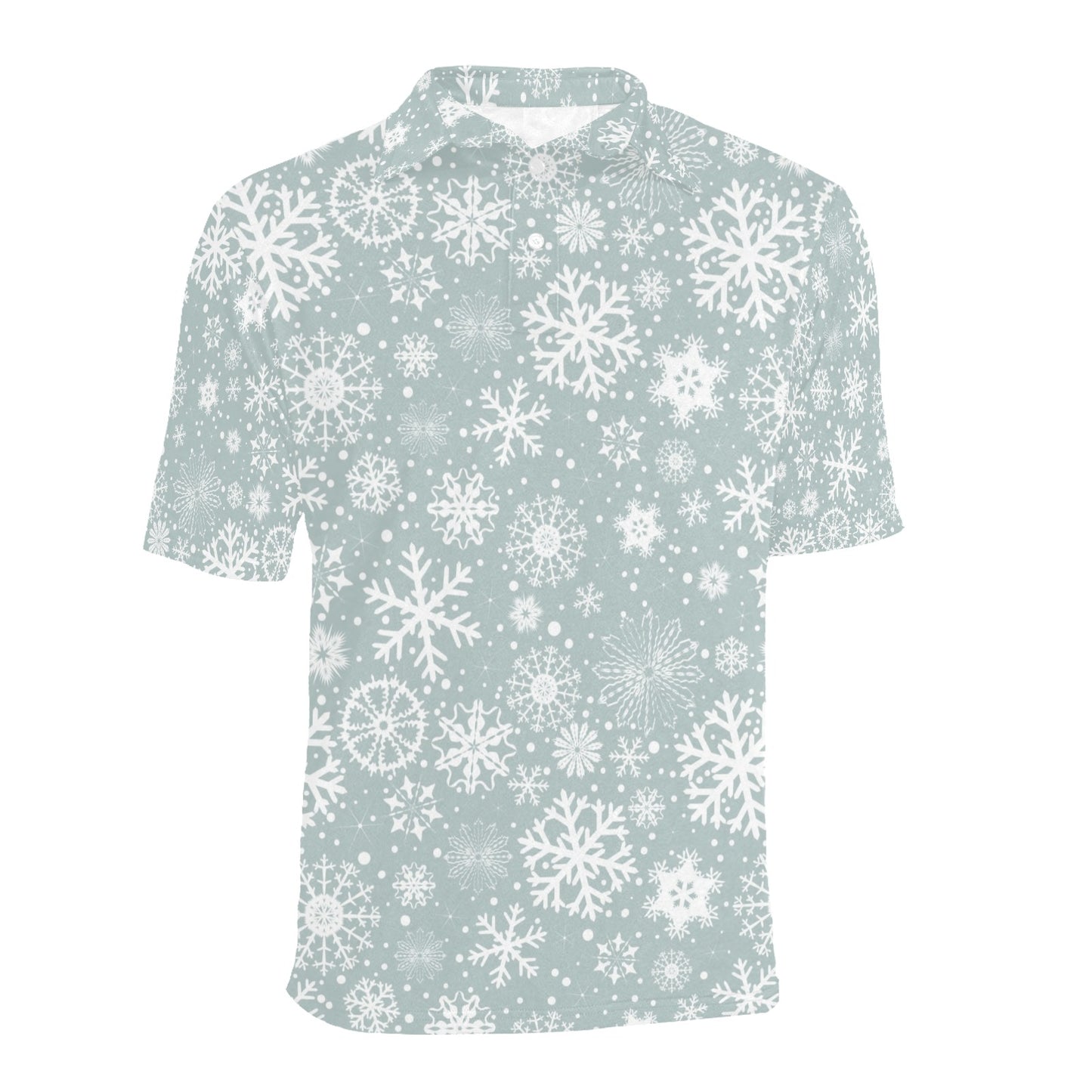 Snowflake Print Design LKS303 Men Polo Shirt