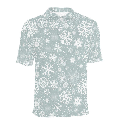 Snowflake Print Design LKS303 Men Polo Shirt
