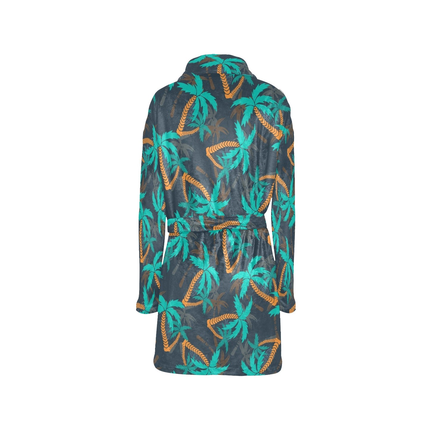 Palm Tree Pattern Print Design PT01 Women's Fleece Robe