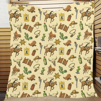 Cowboy Pattern Print Design 04 Premium Quilt
