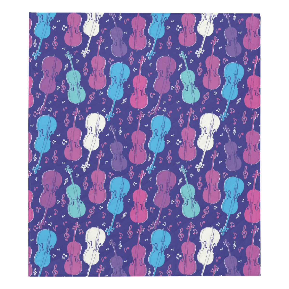 Cello Pattern Print Design 01 Premium Quilt