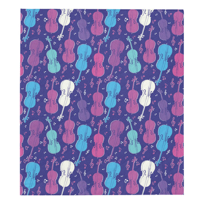 Cello Pattern Print Design 01 Premium Quilt