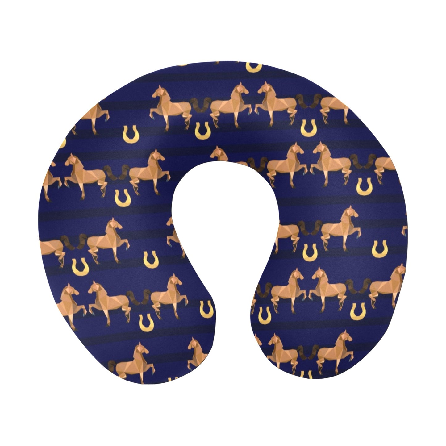 Horse Luxury Themed Pattern Print U-Shaped Travel Neck Pillow