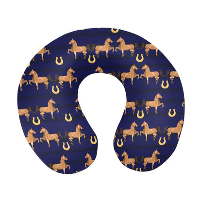 Horse Luxury Themed Pattern Print U-Shaped Travel Neck Pillow