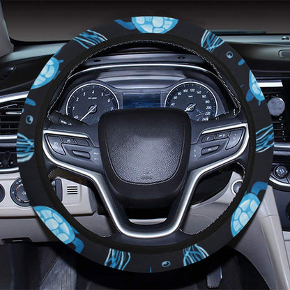 Sea Turtle Print Design LKS3013 Steering Wheel Cover with Elastic Edge