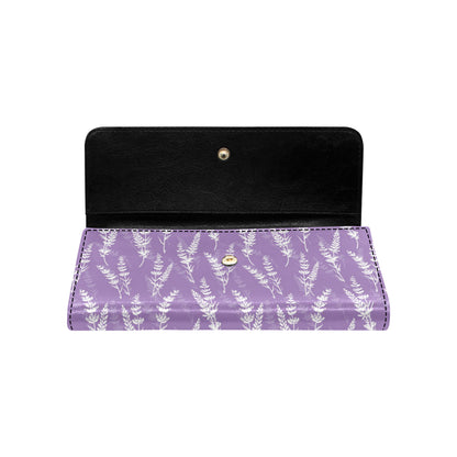 Lavender Pattern Print Design LV08 Women's Trifold Wallet