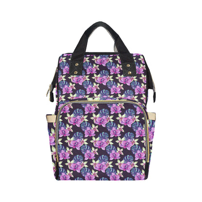 Orchid Pattern Print Design OR010 Diaper Bag Backpack