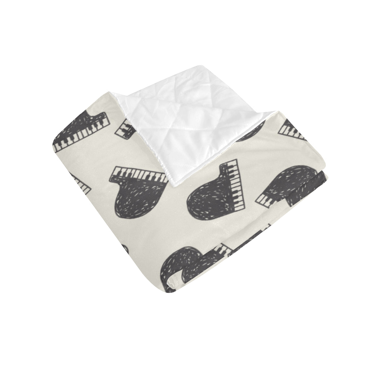 Piano Pattern Print Design 04 Premium Quilt