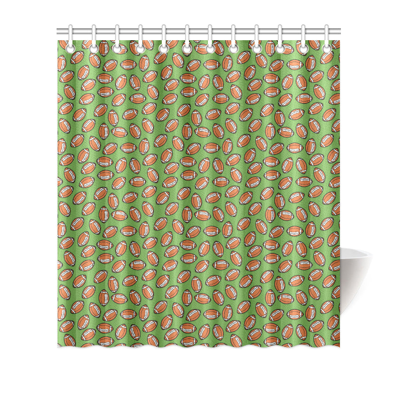 American Football on Green Design Shower Curtain