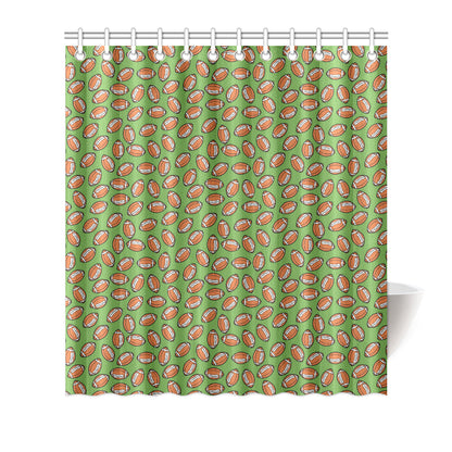 American Football on Green Design Shower Curtain