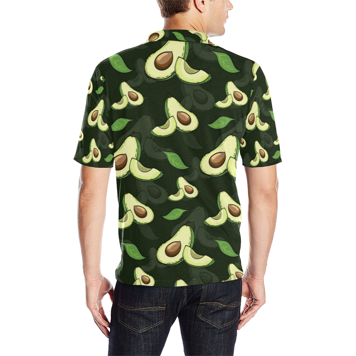 Avocado Pattern Print Design AC07 Men Polo Shirt