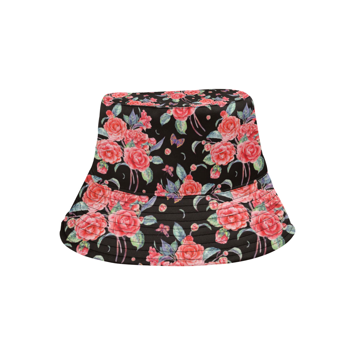 Camellia Pattern Print Design CM03 Unisex Bucket Hat