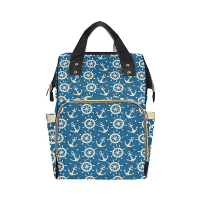 Anchor Pattern Print Design 01 Diaper Bag Backpack