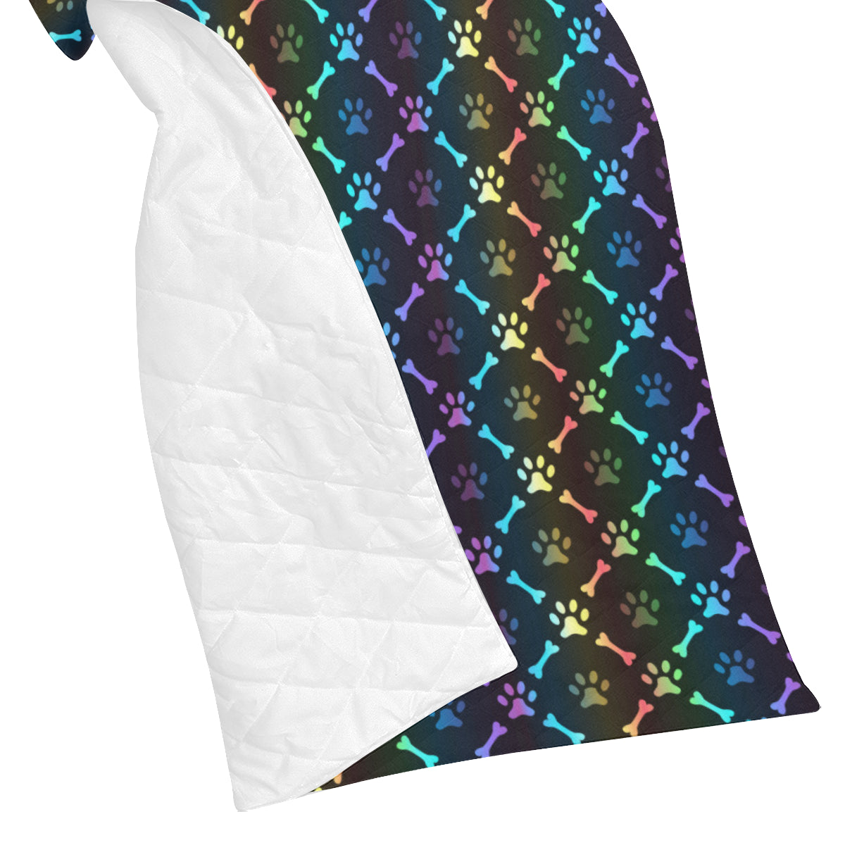 Paw Rainbow Pattern Print Design A01 Premium Quilt