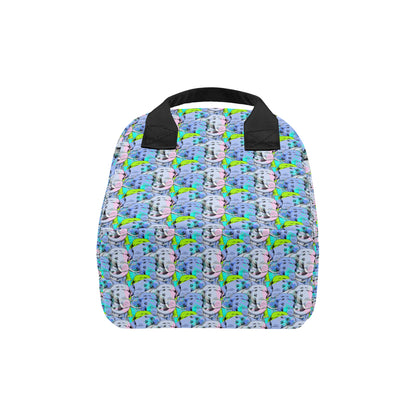 Elephant Art color Print Pattern Insulated Lunch Bag