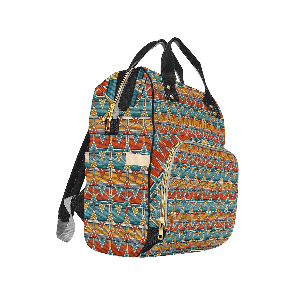 Kente Print African Design Themed Diaper Bag Backpack