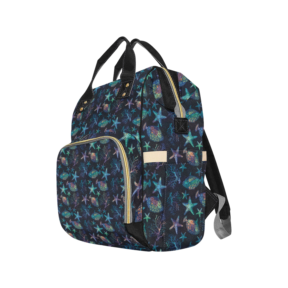 Starfish Pattern Print Design 01 Diaper Bag Backpack