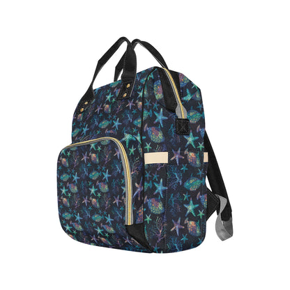 Starfish Pattern Print Design 01 Diaper Bag Backpack
