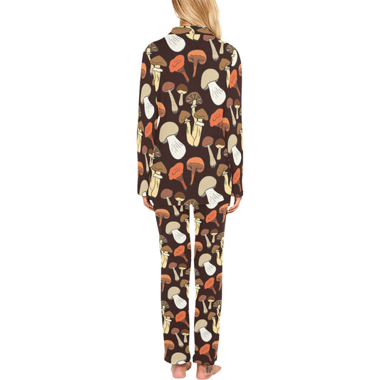 Mushroom Pattern Print Design A05 Women's Long Pajama Set