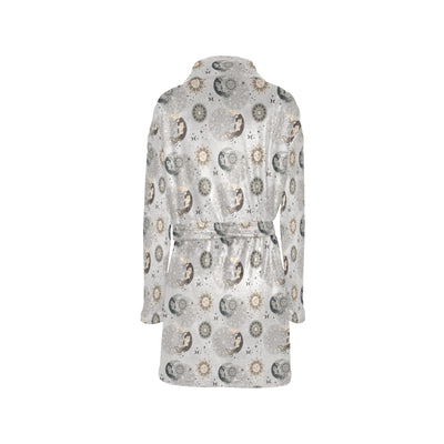 Sun Moon Print Design LKS302 Women's Fleece Robe