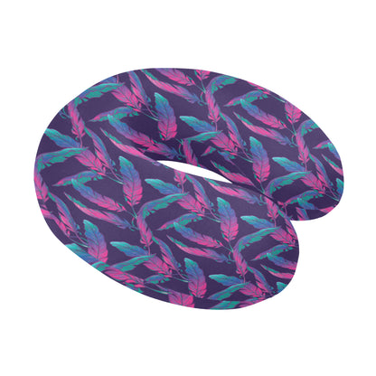 Banana Leaf Pattern Print Design 08 U-Shaped Travel Neck Pillow