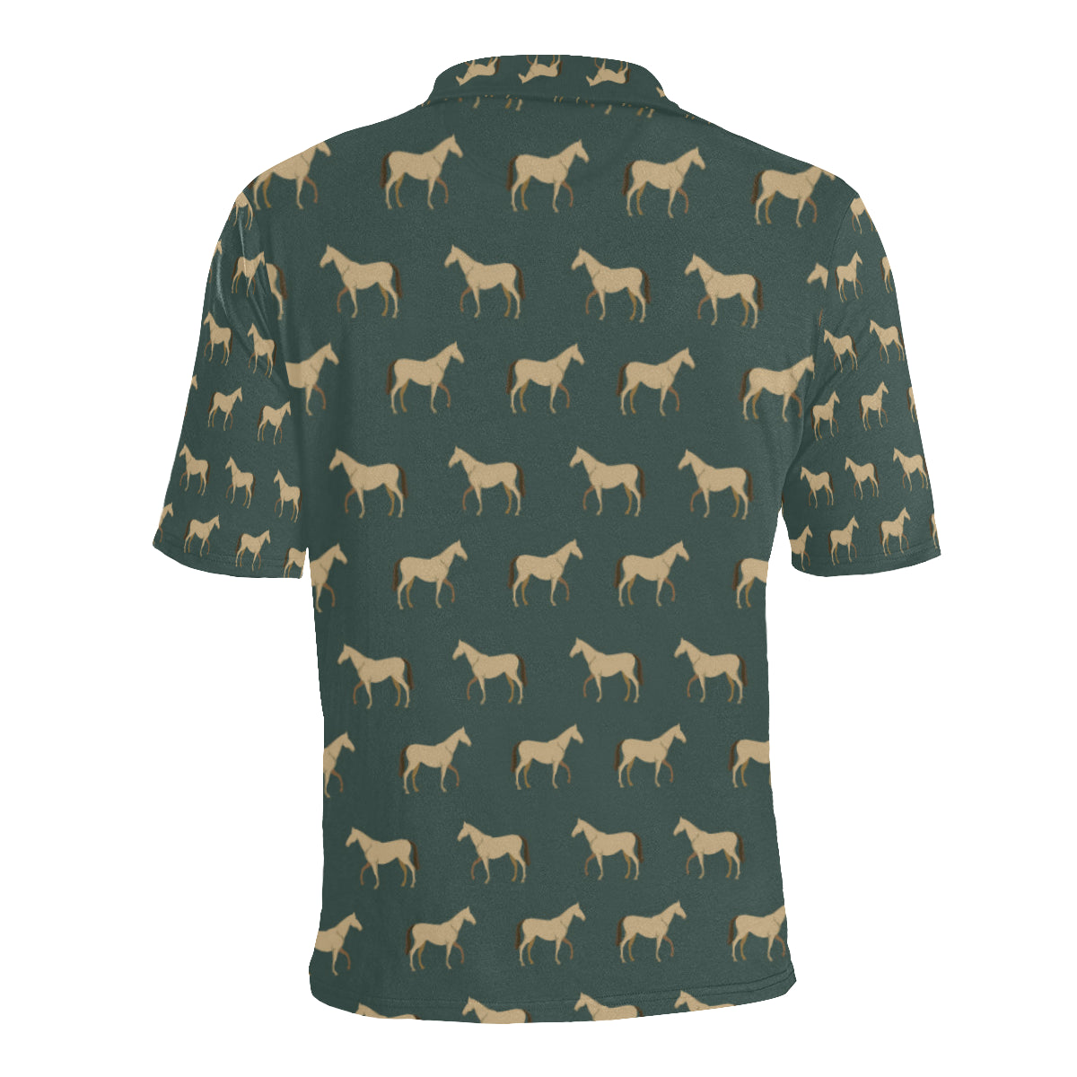 Horse Classic Themed Pattern Print Men Polo Shirt