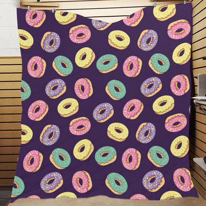 Donut Pattern Print Design DN08 Premium Quilt