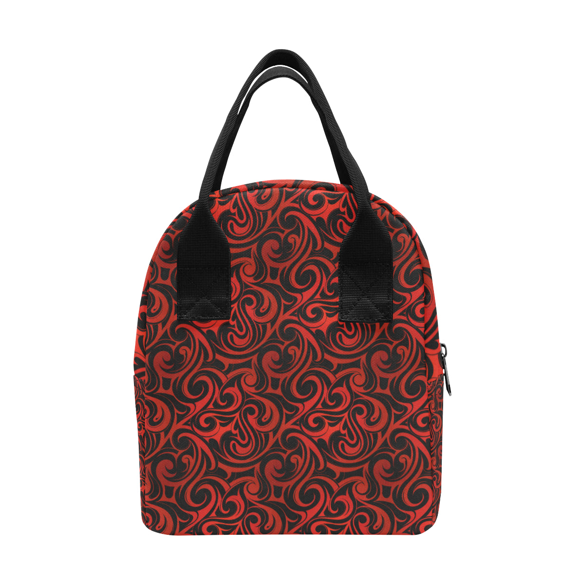 Maori Red Black Themed Design Insulated Lunch Bag