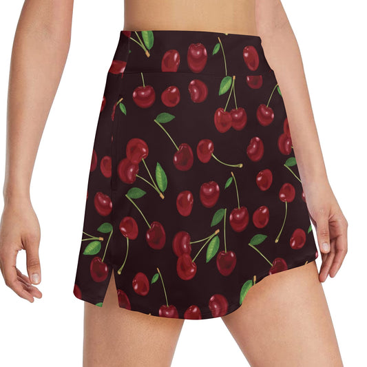 Cherry Fresh Pattern 17" Golf & Pickleball Skort with Pockets