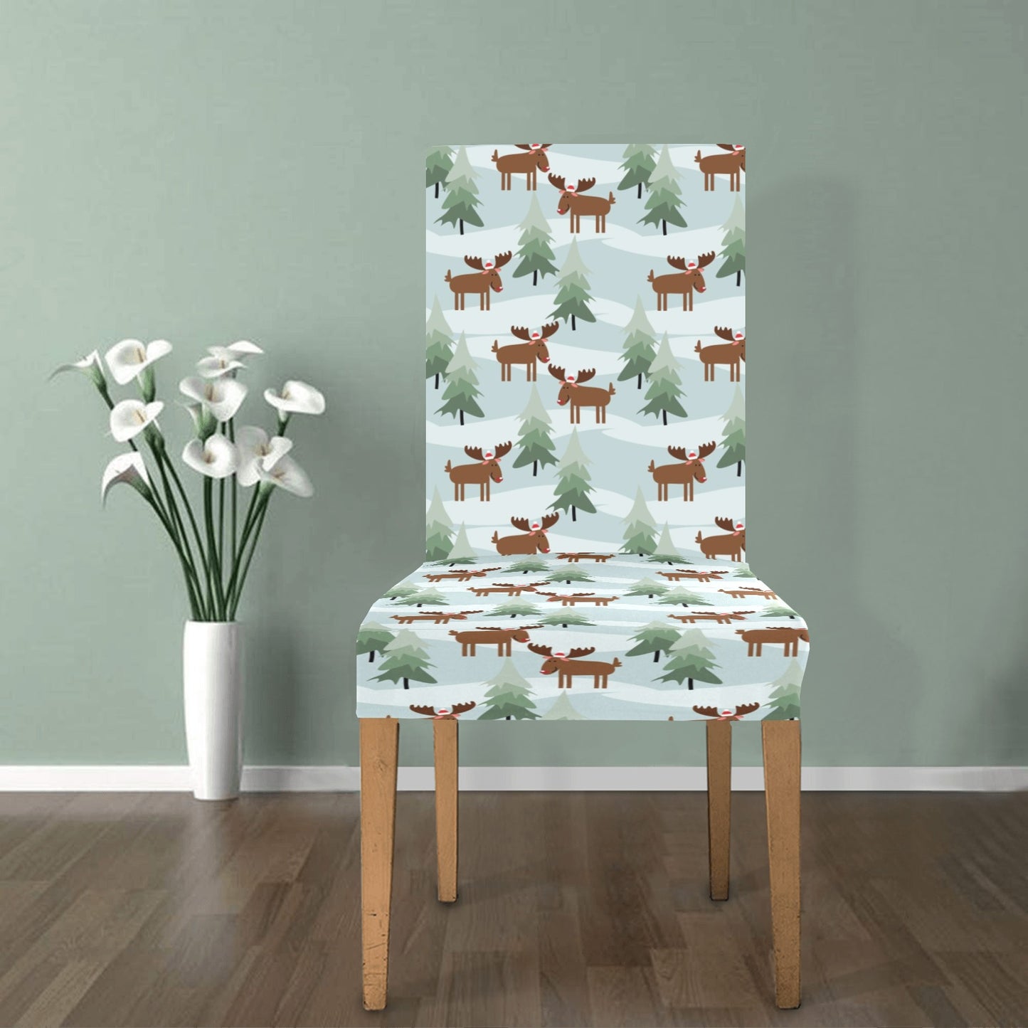 Moose Print Design LKS402 Dining Chair Slipcover