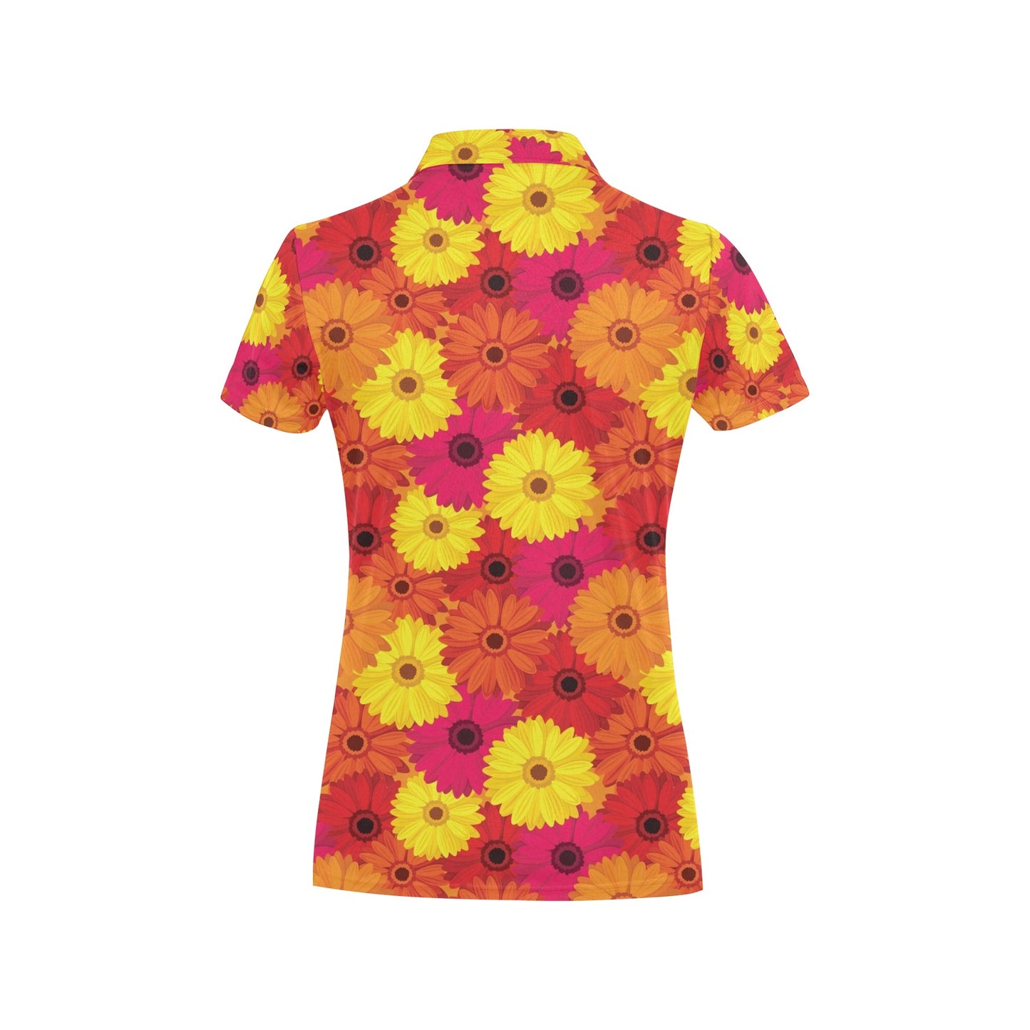 Gerberas Pattern Print Design GB05 Women's Polo Shirt