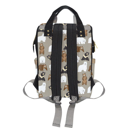 Bear Pattern Print Design BE03 Diaper Bag Backpack