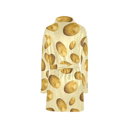 Potato Pattern Print Design A01 Women's Fleece Robe