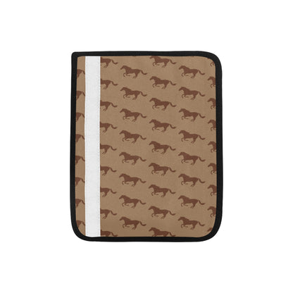 Horse Brown Print Design LKS307 Car Seat Belt Cover