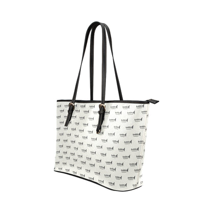Trumpet Pattern Themed Print Leather Tote Bag