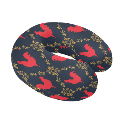 Rooster Pattern Print Design A02 U-Shaped Travel Neck Pillow
