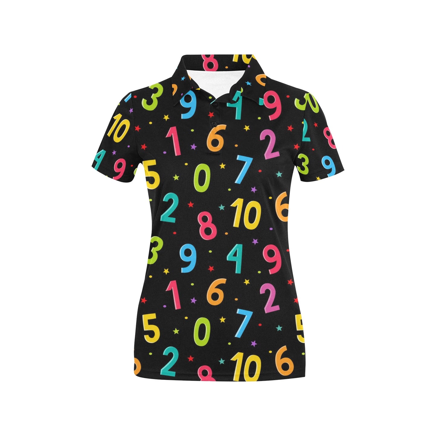 Number Pattern Print Design A04 Women's Polo Shirt