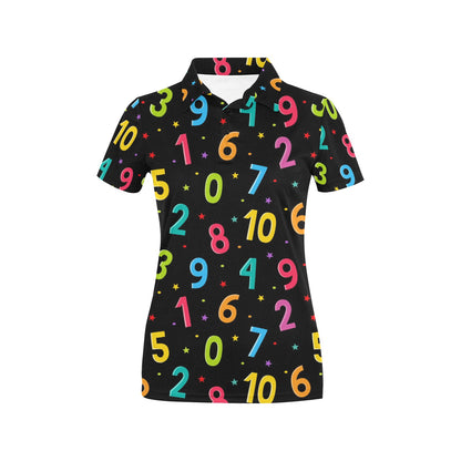 Number Pattern Print Design A04 Women's Polo Shirt
