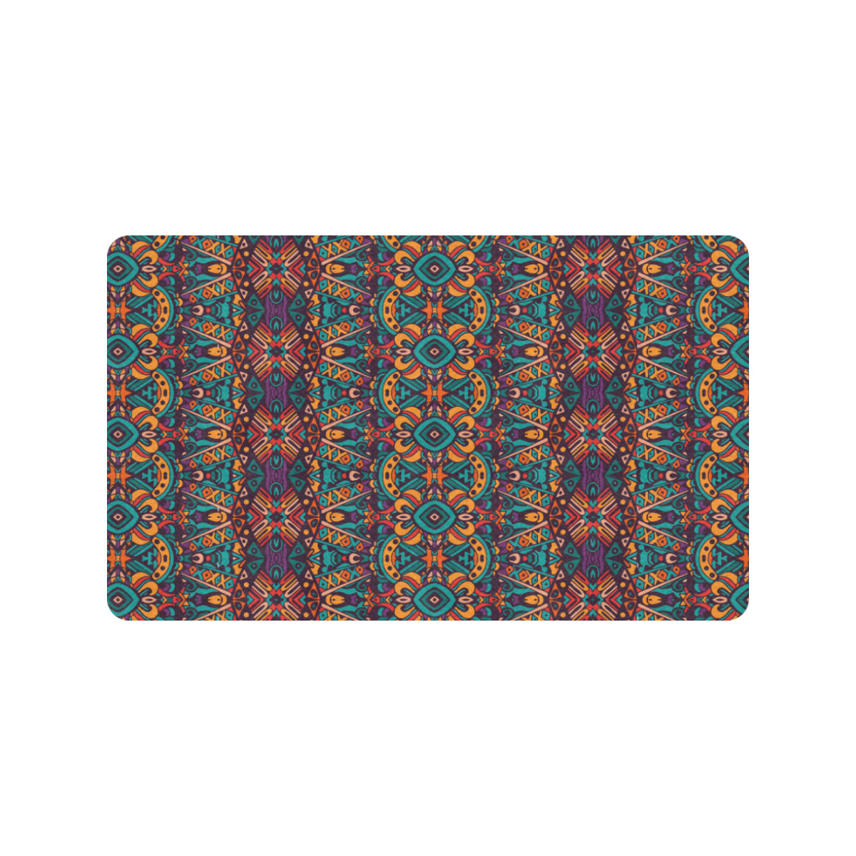 Ethnic Style Print Pattern Rubber Doormat