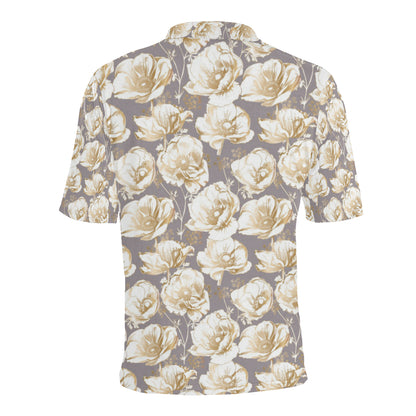Anemone Pattern Print Design AM05 Men Polo Shirt