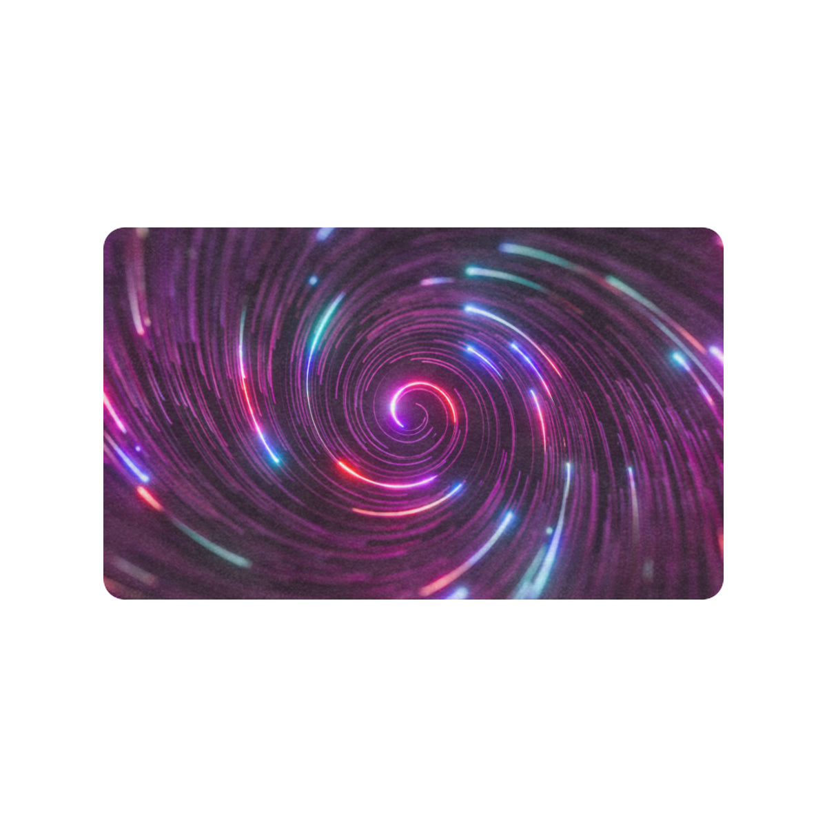 Vortex Twist Swirl Purple Neon Print Rubber Doormat