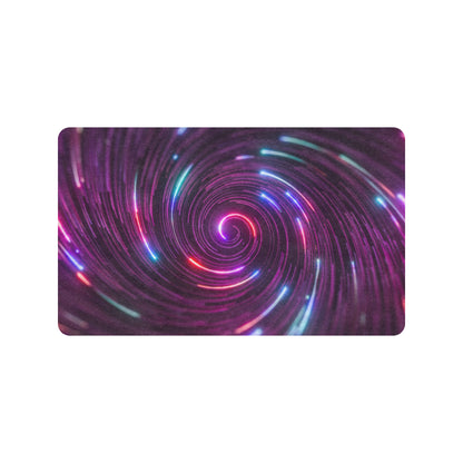 Vortex Twist Swirl Purple Neon Print Rubber Doormat