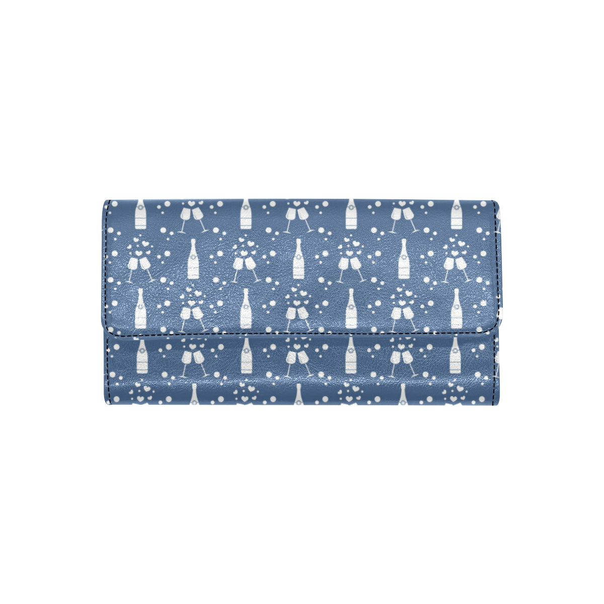 Champagne Pattern Print Design 05 Women's Trifold Wallet